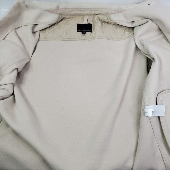 Banana Republic Cozy Twillon Oversized Medium Beige Shirt Shacket Beige - Picture 15 of 16